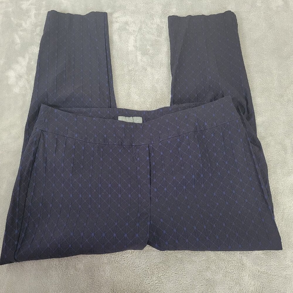 Erica Taylor Women's 2X Plus Size Pants Black Blue Geometric Cropped GEO56E